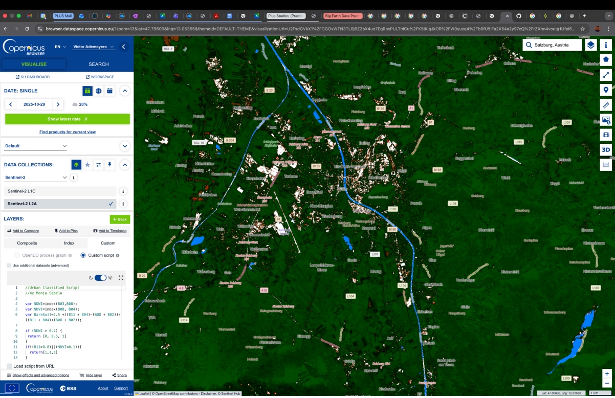 Figure 2.0: Classification result over Salzburg