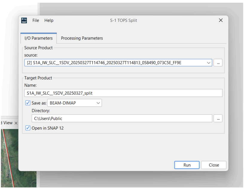 Split Process for the Before event Image