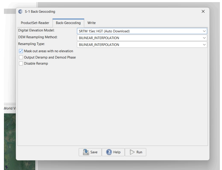 Configuring Back-geocoding parameters