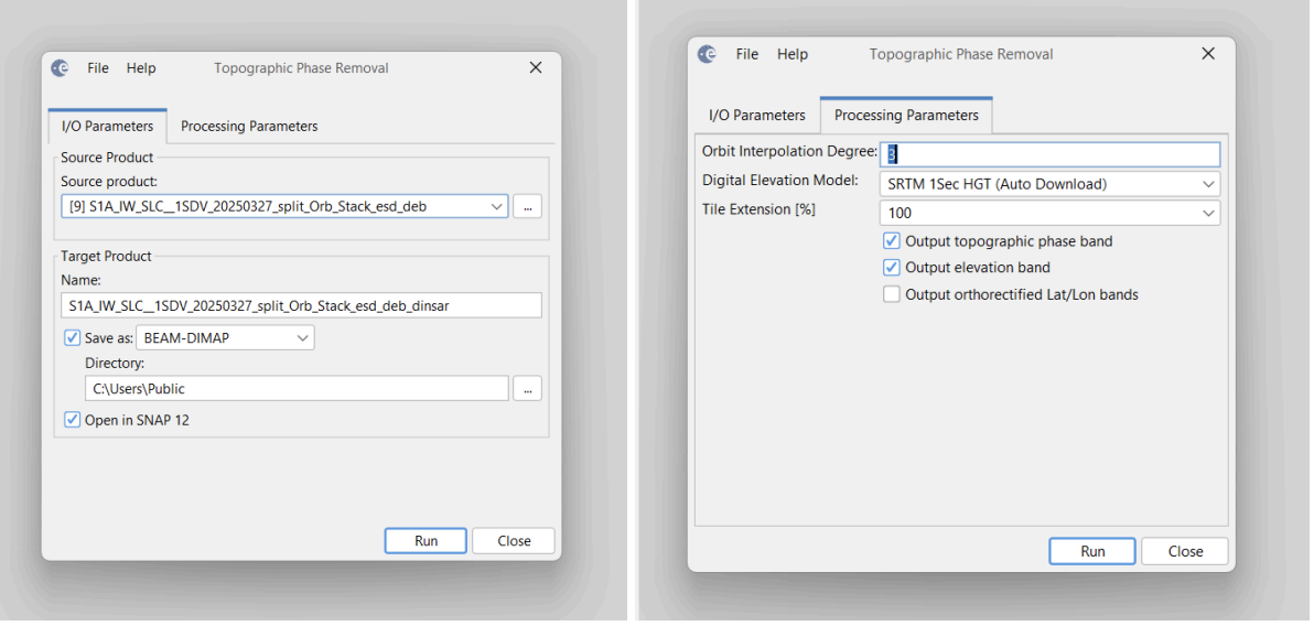 Applying Topographic Phase Removal to the Interferogram
