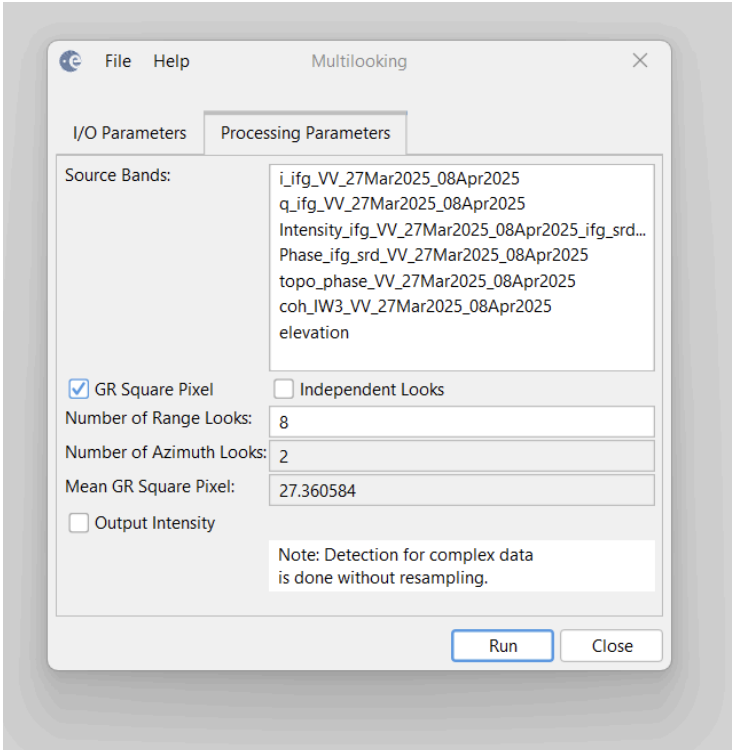 Configuring Multilooking parameter