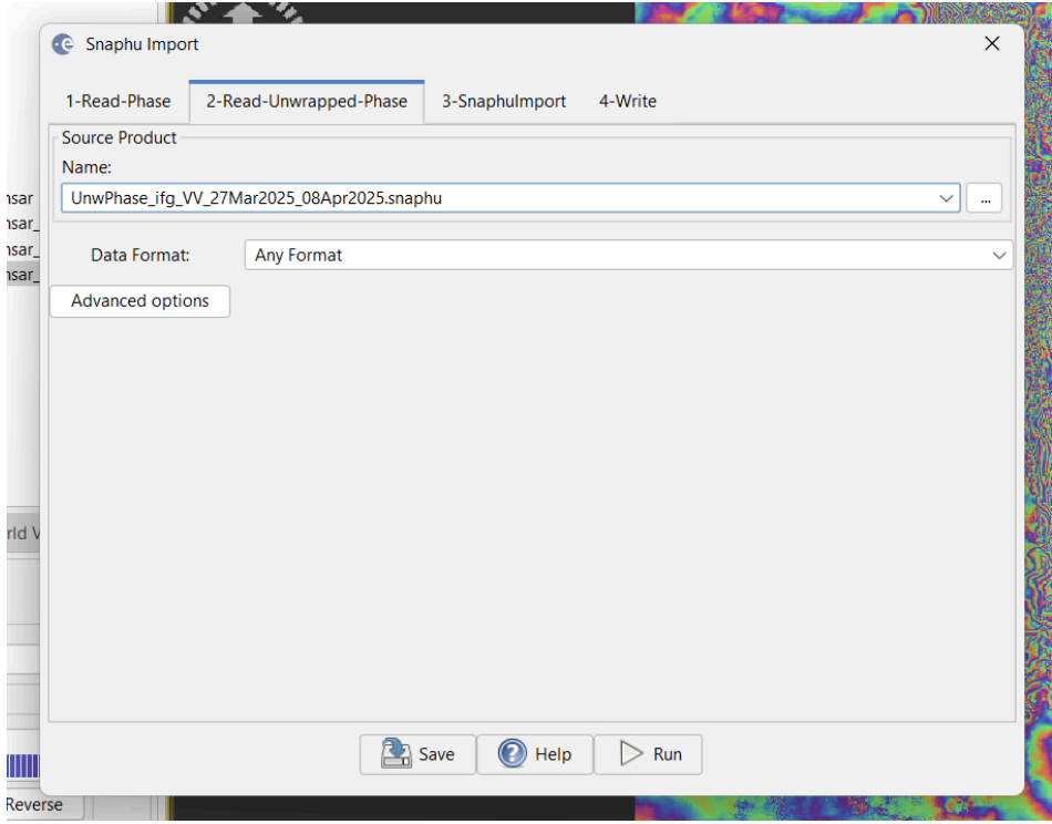 Importing the Unwrapped phase into SNAP using SNAPHU Import