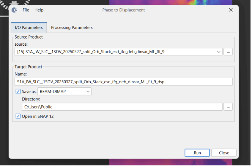 Converting the Unwrapped phase to Displacement