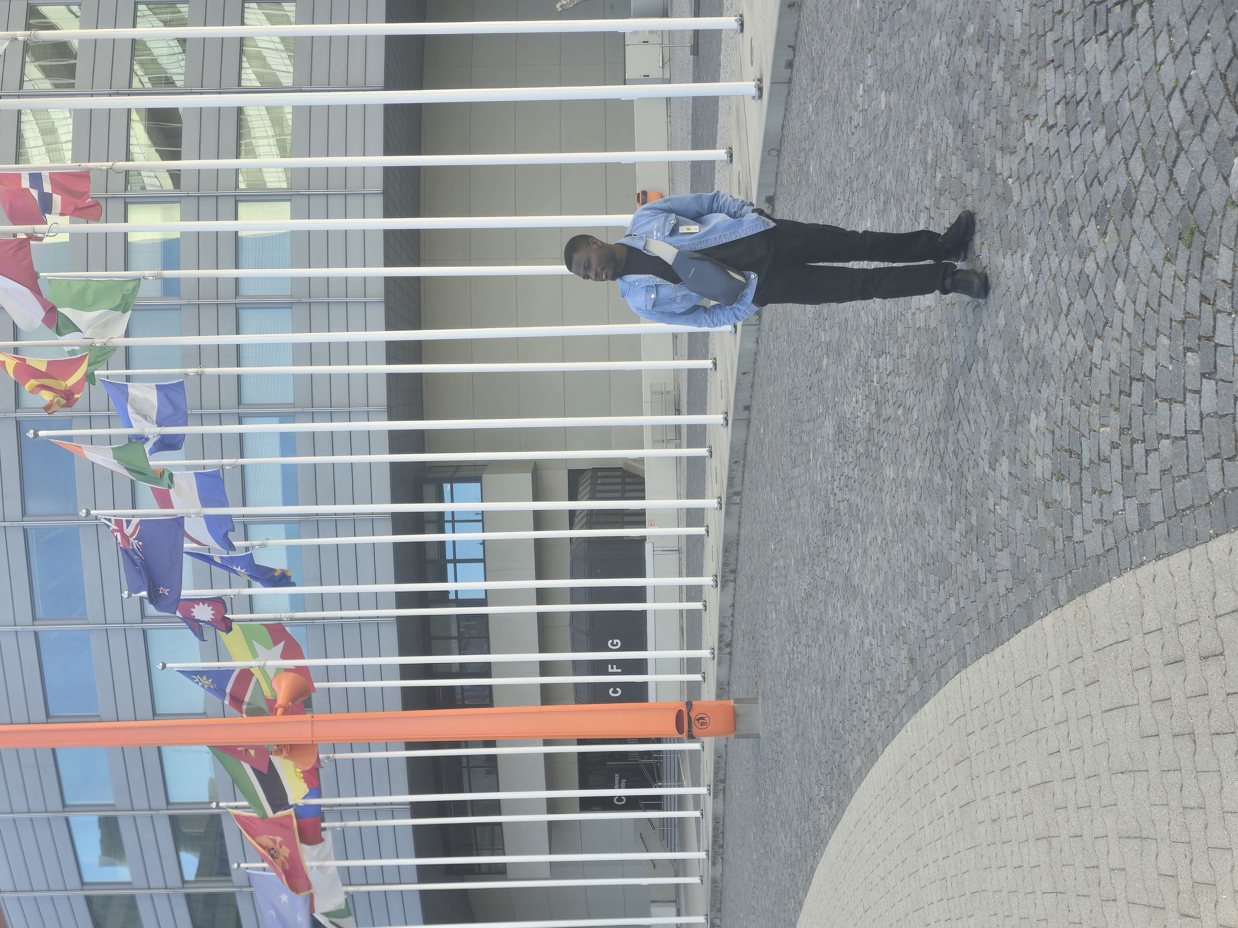 Standing in front of the UN building in Vienna